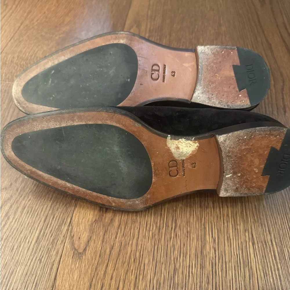 Dior Black Velvet Monogram Slip-On Loafers - Picture 7 of 8